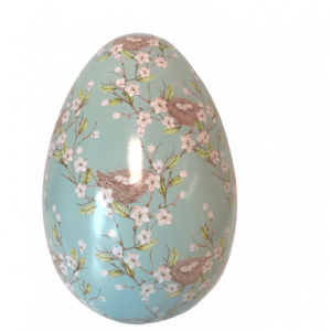 Påskägg i plåt med blomma, 15 cm