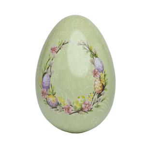 Påskägg i plåt med blomma, 15 cm