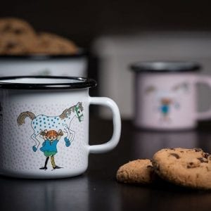 Emaljmugg Pippi och Lilla Gubben 2,5 dl