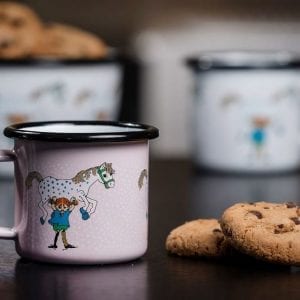 Emaljmugg Pippi och Lilla Gubben