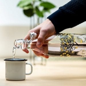 Mumin Glasflaska med Patentkork, 1L - Äpplen