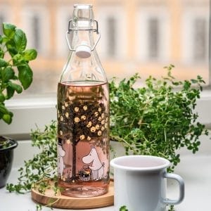 Mumin Glasflaska med Patentkork, 1L - Äpplen