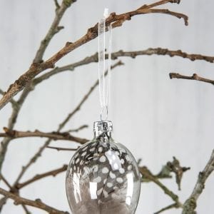 Hängande Påskägg i Glas med Fjädrar, Pärlhöns