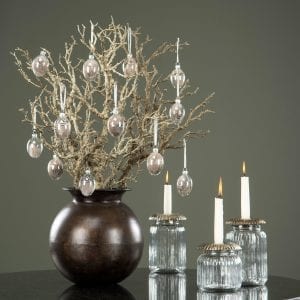 Hängande Påskägg i Glas med Fjädrar, Pärlhöns