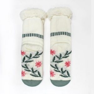 Sockor med Teddyfoder och Antiglid - Isbjörn