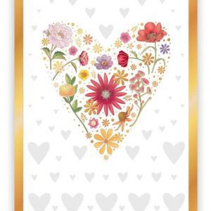 Minikort med blommor och hjärtan