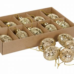 Hängande Påskägg i Glas, Guld/Glitter - 10 pack