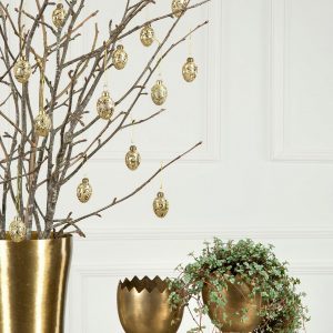 Hängande Påskägg i Glas, Guld/Glitter - 10 pack