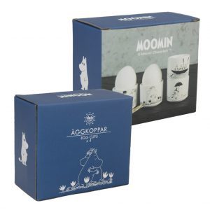 Mumin Äggkoppar, 4-st - Svart/Vit
