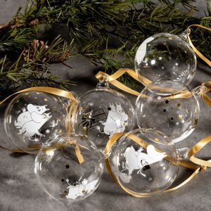 Mumin Dekorationskulor & Julgranskulor, 3pack - Sparkling Stars