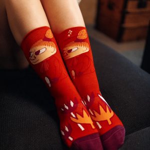 Mumin Strumpor - Lilla My, Blomma, Röd, storlek 36-40