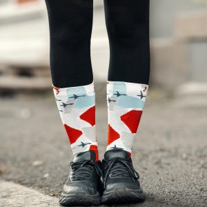 Mumin Strumpor - Mönstrad Röd och Blå