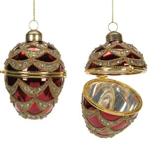 Julkula i Glas, Röd, Öppningsbar