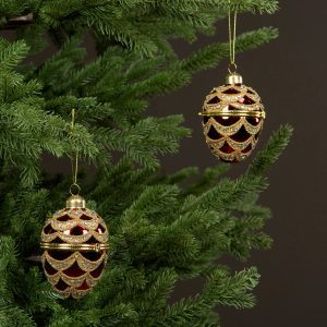 Julkula i Glas, Röd, Öppningsbar