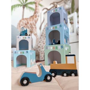 Stapelbara Klossar med Bilar - Jabadabado