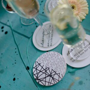 Glasunderlägg, 2-pack - Dubbelsidigt, Champagne