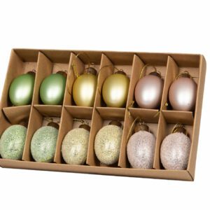 Hängande Påskägg i Glas, Pastell - 12 pack