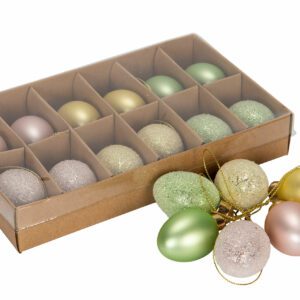 Hängande Påskägg i Glas, Pastell - 12 pack