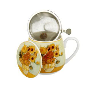 Porslinsmugg med Tesil och Lock - Van Gogh, Solrosor