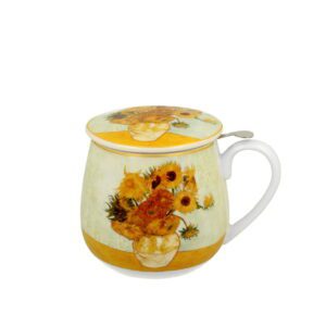 Porslinsmugg med Tesil och Lock - Van Gogh, Solrosor