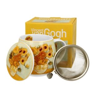 Porslinsmugg med Tesil och Lock - Van Gogh, Solrosor