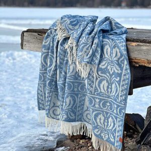 Ullpläd Heidi, 130x170cm - Blå