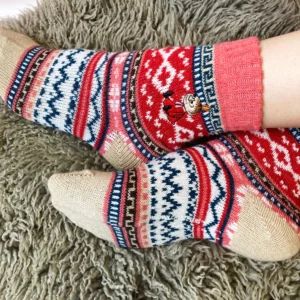 Mumin Stickade Strumpor - Fair Isle, Lilla My
