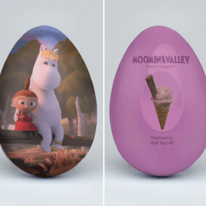 Mumin Påskägg i Plåt - Lilla My & Snorkfröken - 2 storlekar -15/18 cm