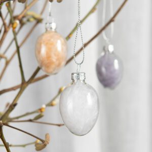 Hängande Påskägg i Glas med Fjädrar - Mix