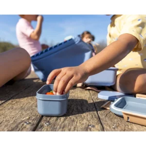 Matlåda med Gaffel - Randig, Blå