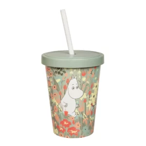 Mumin Mugg med sugrör och lock