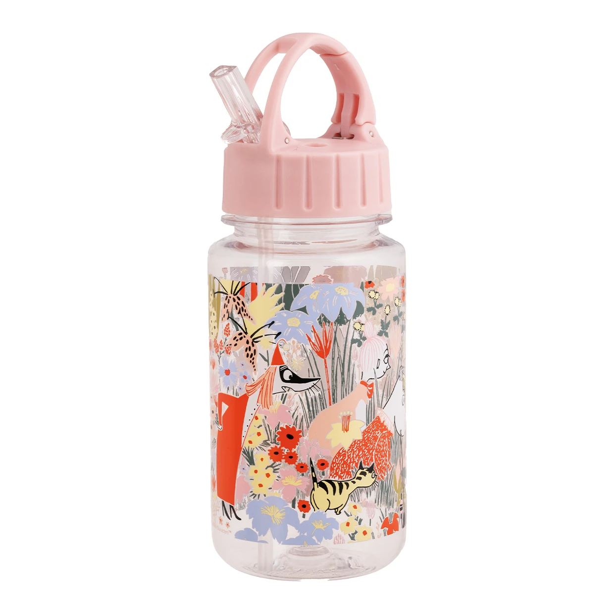 Mumin vattenflaska med sugrör - Smörblomma