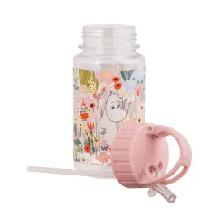 Mumin vattenflaska med sugrör - Smörblomma