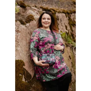 Mumin Axelremsväska/Necessär - Tusensköna, Grön