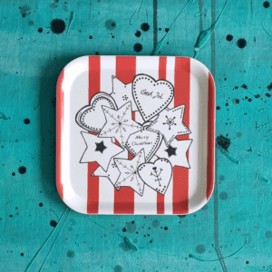 Bricka/Kakfat - Swedish Fika - Pepparkakor, 20 x 20 cm