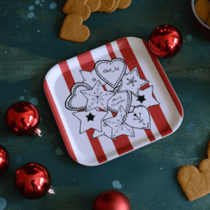 Bricka/Kakfat - Swedish Fika - Pepparkakor, 20 x 20 cm