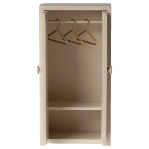 Maileg Garderob i Trä med Galgar - Vit - Maileg