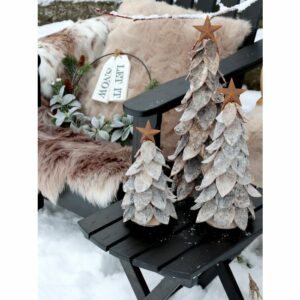 Julkrans Fleur med Blad, Kottar och Vita Bär