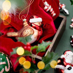 Julkula - Rödhake med Tomteluva - Hängande dekoration