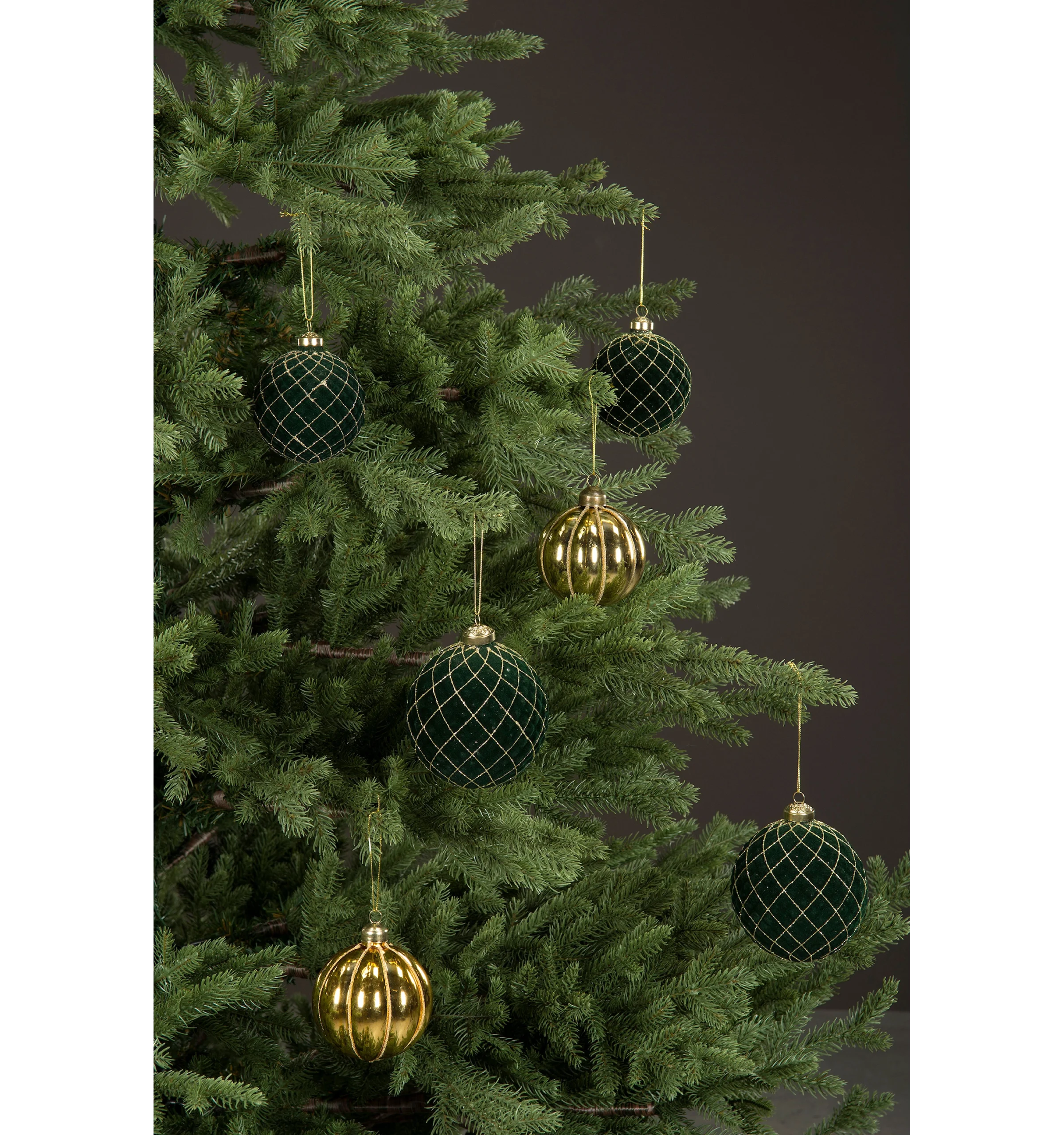 Julkula i Glas - Velvet - Grön, 10 cm