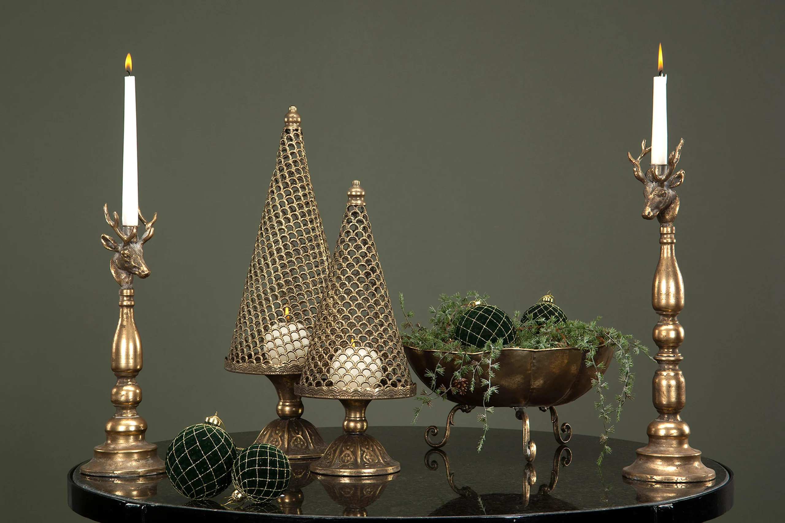 Julkula i Glas - Velvet - Grön, 10 cm