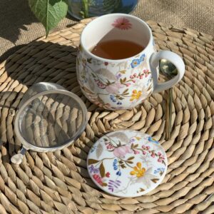 Porslinsmugg med Tesil och Lock - William Kilburn - Blommor