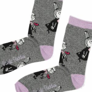 Mumin Damstrumpor - Lilla My, Grå Glitter