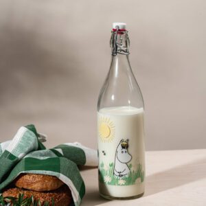 Mumin Glasflaska med Patentkork, 1 L – Ängen