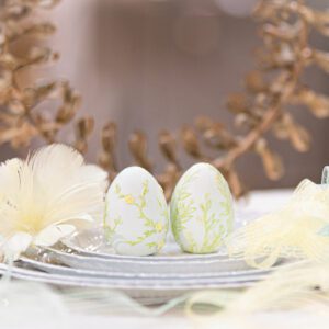 Dekorationsägg - Blomster - Gul - 2-pack