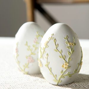 Dekorationsägg - Blomster - Gul - 2-pack