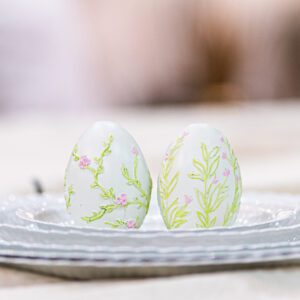 Dekorationsägg - Blomster - Rosa - 2-pack