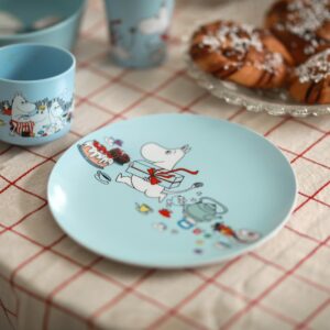 Mumin Flat Tallrik - Picknick, Ljusblå