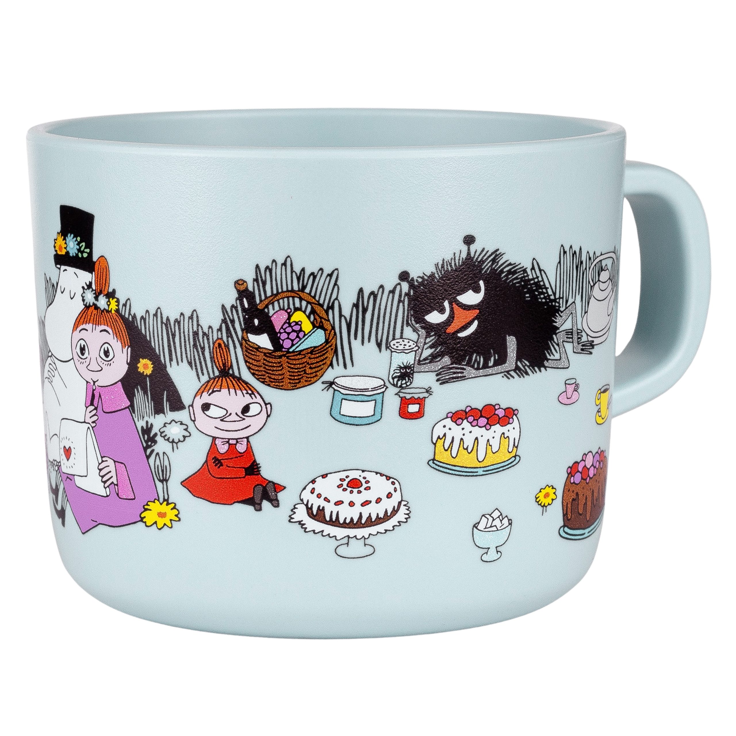 Mumin Mugg med Handtag - Picknick, Ljusblå