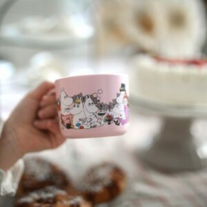 Mumin Mugg med Handtag - Picknick, Ljusrosa